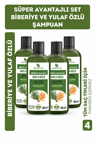 Hunca Care Rosemary & Oat Extract Shampoo, Anti-Hair Loss, 485 Ml, Set of 4