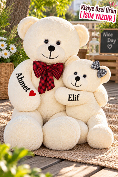 Pandamkee Kişiye Özel İsim Baskılı Analı Kızlı 8050 Yavrulu Peluş Ayı Seti – ...