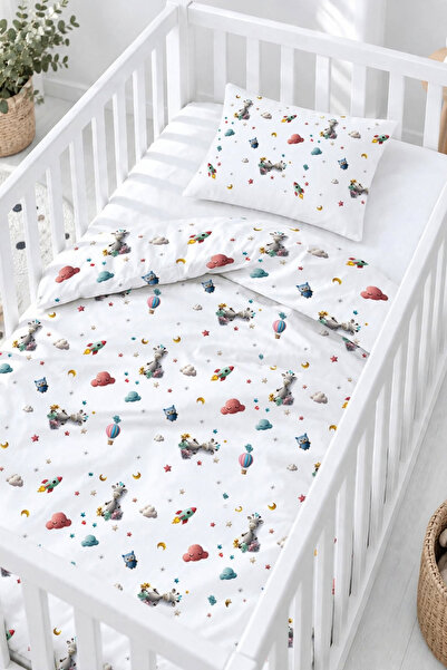 evdehome Felice 100% Cotton 3D Digital Printed Teddy Bear Patterned Baby Duvet Cover Set