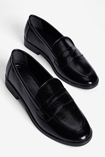 Mubiano Pantofi casual de damă din piele lacuită Thala Black