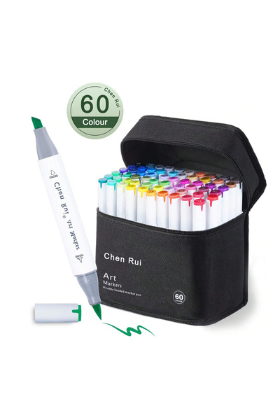 Choice 1CRMK60 Alcohol Markers Set, 120/80/60/48 Color, Dual Tip Chisel & Fin...