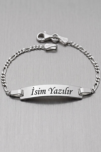 Takı Dükkanı Kişiye Özel İsimli Gümüş Genç Çocuk Bebek Künyesi Bebek Bilekliğ...