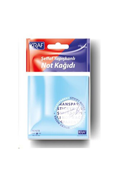 KRAF Yapışkanlı Not Kağıdı 76X76 100 Yp. Şeffaf Karışık 7676TR