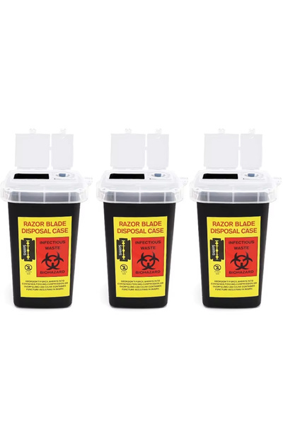 Choice6 Black 3pcs 1L Plastic Waste Box Medical Supplies Container Large Capa...