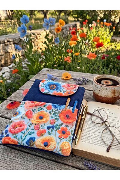 Tadsy Blue Salmon Floral Patterned Book Cover Stylish and Protective Book Cov...
