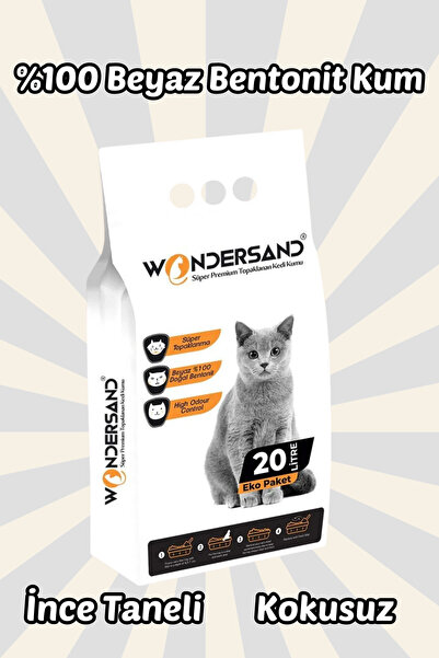 wondersand Kokusuz İnce Taneli 20 Litre Topaklanan Premium Kedi Kumu