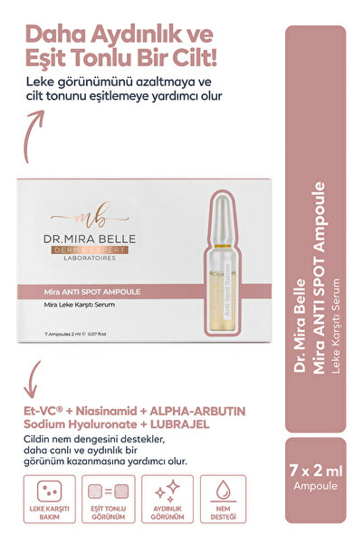 Dr. Mira Belle Derma Expert Anti-Spot Ampoule – Cilt Tonu Eşitleyici & Aydınl...