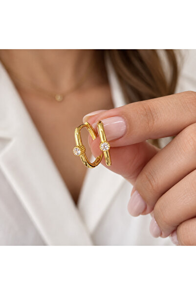 simurg jewellery Gümüş Beyaz Taşlı Minimal Küpe