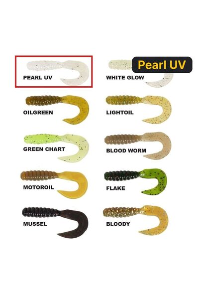RYUJI Swim Worm 5.5cm TPR Kokulu Silikon Pearl UV