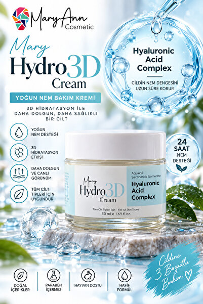 mary ann cosmetic Hyalüronik Asit Nemlendirici Hydro 3d Krem 50 ml