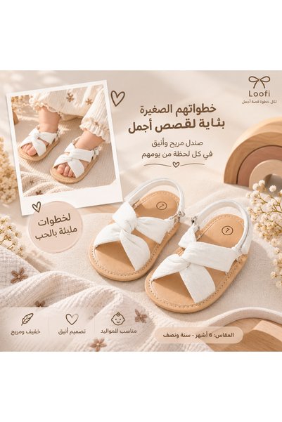 LOOFI White Baby Sandals (6 Months-1 Year and a Half) Size 12cm and 13cm