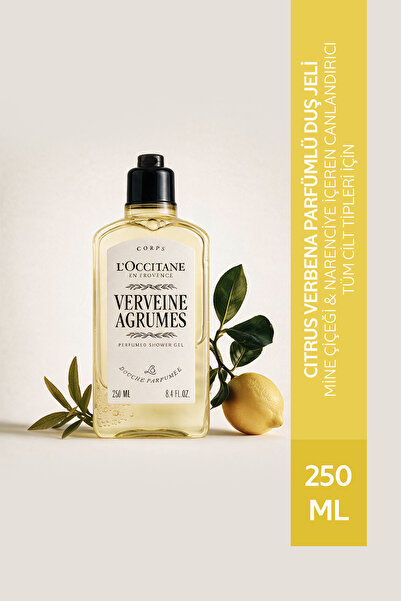L'Occitane Citrus Verbena Parfümlü Duş Jeli, Mine Çiçeği ve Narenciye Özlü, 2...