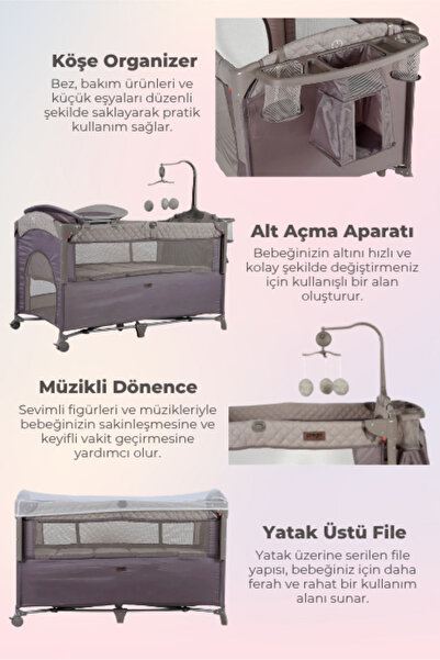 Prego 8044 Miami Plus Oyun Parkı 70x120 Cm Bej