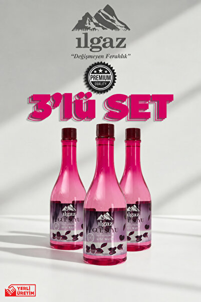 ILGAZ Gıdaya Eklenebilir Ve Içilebilir Gül Suyu 400 ml - 3'lü Eko Paket | Gıd...