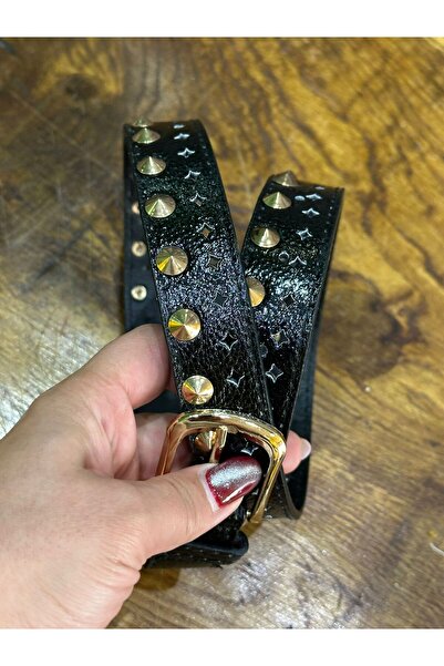 Gönülden Tasarım 110 cm Studded Faux Leather Women's Belt