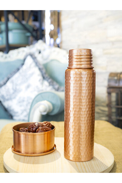 Bakır Concept Copper Water Bottle Without Handle Hammer-Forged Large Size Mat...