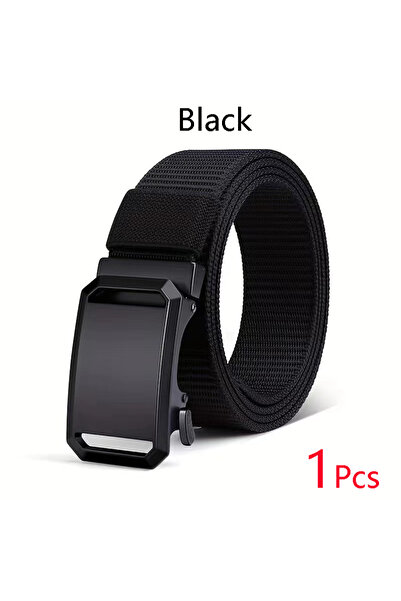Choice1 120cm Black Canvas Tactical Belts Men's Durable Automatic Buckle Wais...