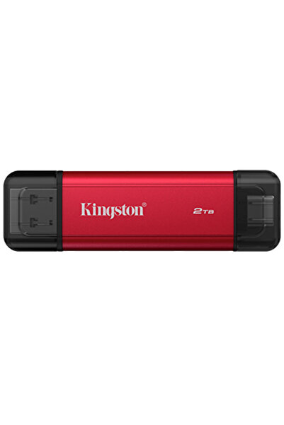 Kingston SSD portabil Dual Portable Solid, 2TB, USB-A/USB-C, Rosu/Negru