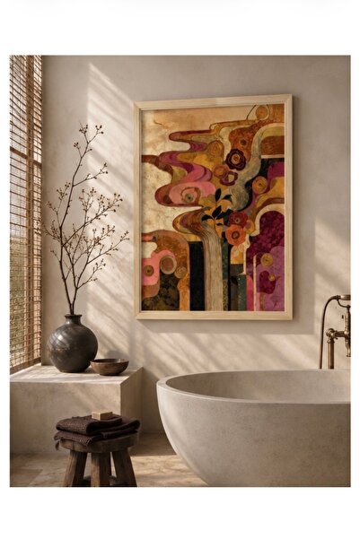 Boho wellness studio Çerçeveli MDF Dijital Baskı Kuş ve Dal İllüstrasyonu – D...