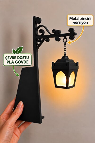 perim3d Kitap Arası Sokak Lambası Dekoru | LED Tealight Mum Dahil | Dekoratif...