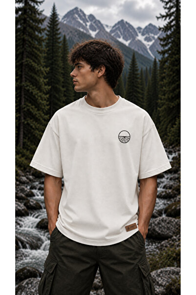Erkek Beyaz Regular Fit Viskon Tişört Basic Serisi 001