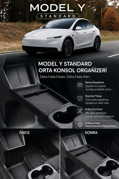Moonrider Tesla Model Y Juniper Standart Orta Konsol Organizer Yüksek Dayanık...