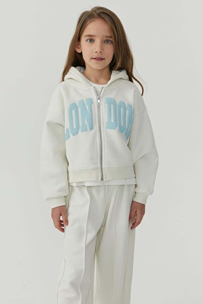 PAULMARK Kız Çocuk Baskılı Kapüşonlu Sweat Üst