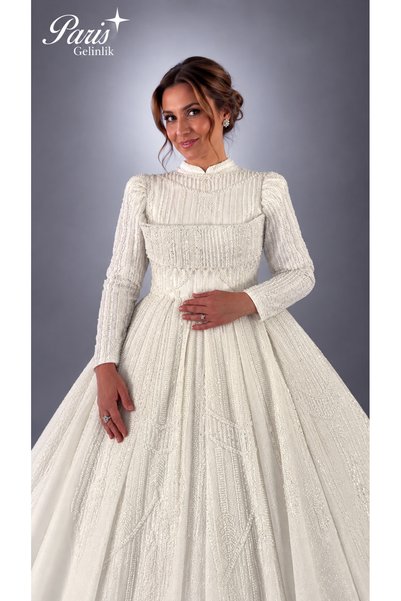 Paris Bridal Asil Gelinlik Mahperi Sultan - Kadın Özel Tasarım Işıltılı İşlem...