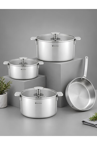 parlahome 7Pcs Cookware set Topaz series T-400, 3Ply Stainless steel, Induction.