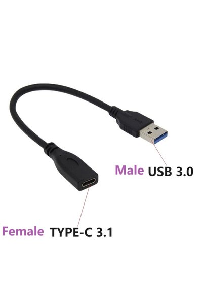 Choice 1 متر أسود 0.2 متر 1 متر 2 متر محول موصل USB 3.1 من النوع C أنثى إلى U...