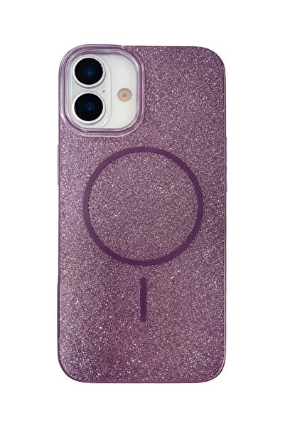 Vissona iPhone 16 Plus Kılıf – MagSafe Uyumlu – Simli Lüks Silikon Telefon Kı...