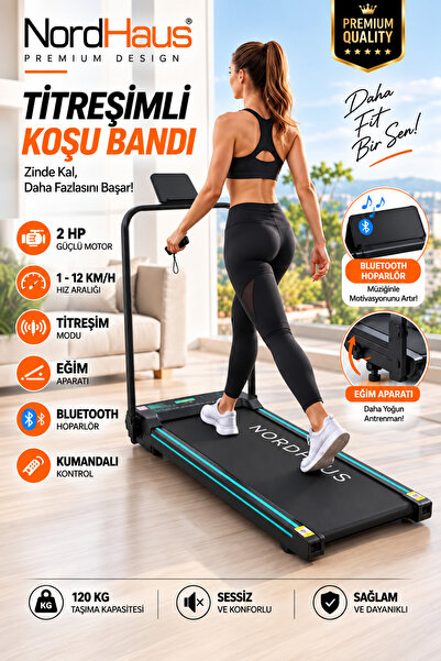 Nordhaus Yeni Titreşimli Koşu Bandı Fit Show APP Uzaktan Kumandalı Katlanabil...