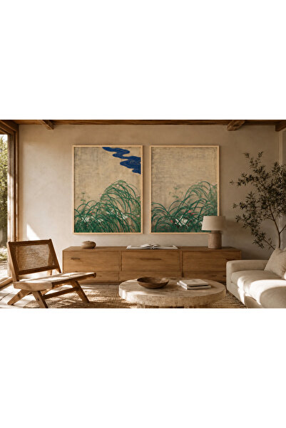Boho wellness studio Çerçeveli MDFDijital Baskı Duvar Tablosu – Japon Esintil...