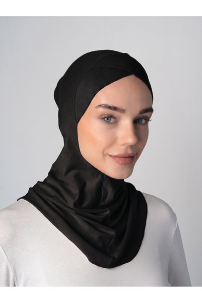 ec ecardin Cross Hijab Neck Collar Bonnet - Black - (St232), (Id 3423201)