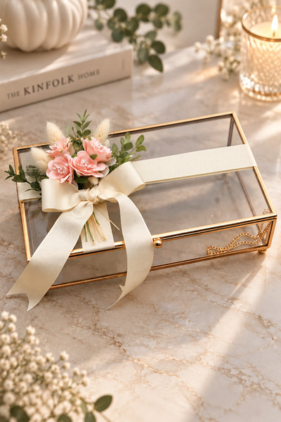 Masalsı Concept Glass Lid Promise Engagement Chocolate Box 25-15 Cm