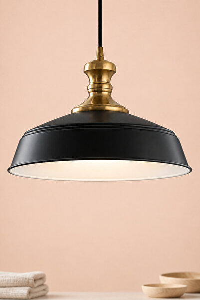 LUMINZO Artem Bohem Metal Eskitme Aksesuar Siyah Metal Sarkıt 35 Cm Avize Yem...