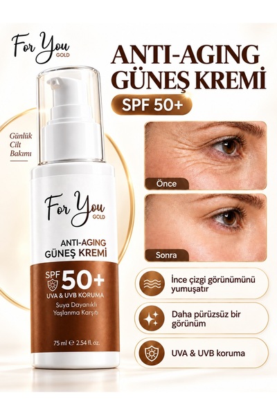 For You Gold Anti-Aging & Anti-Blemish + Spf50 Face and Body Sunscreen 100 ml