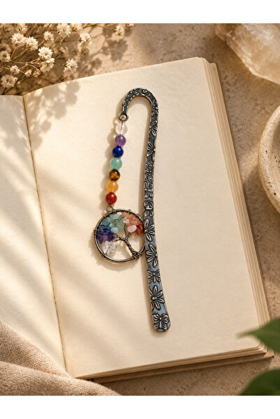 The Magıc of Healıng 7 Chakra Natural Stone Bookmark (Chrysolite Quartz, Amet...