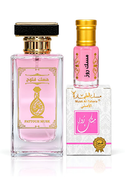 MUSK AL TAHARA Rose misk seti (Parfüm 50ml + Rose misk 6ml alkolsüz esans)