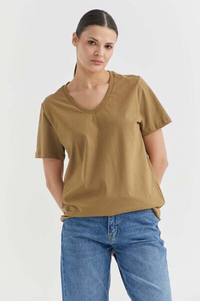 PAULMARK Women's V-Neck Basic T-shirt