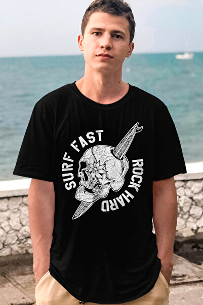 ROCKANDROLL Tricou pentru bărbați cu mânecă scurtă Surf Skull