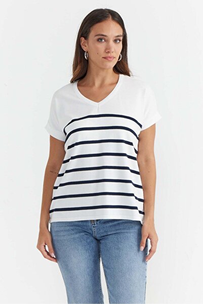 PAULMARK Women's V-Neck Knit T-Shirt