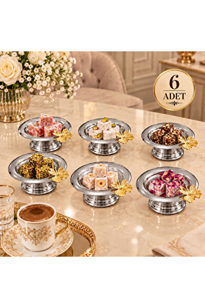 GLORİNDA HOME Silver Luxury 6-Piece Butterfly Delight Bowl, Sugar Bowl, Coffe...