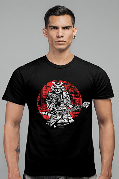 ROCKANDROLL Samuray Solo Siyah Kısa Kollu Erkek T-shirt