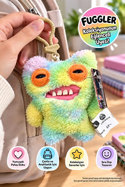 TOYFEST Zuru Fuggler Anahtarlık Pastel Gökkuşağı Turuncu Gözlü Koleksiyon Oyu...