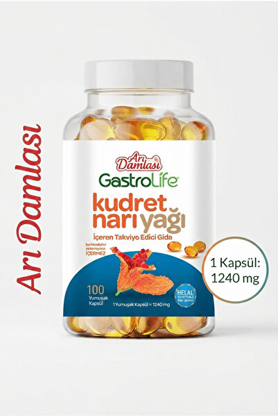 Arı damlası Kudret Narı Yağı İçeren Takviye Edici Gıda 100 Yumuşak Kapsül