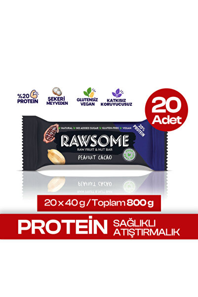 Rawsome Yer Fıstığı Ve Kakaolu Glutensiz Ve Vegan Yüksek Bitkisel Proteinli B...