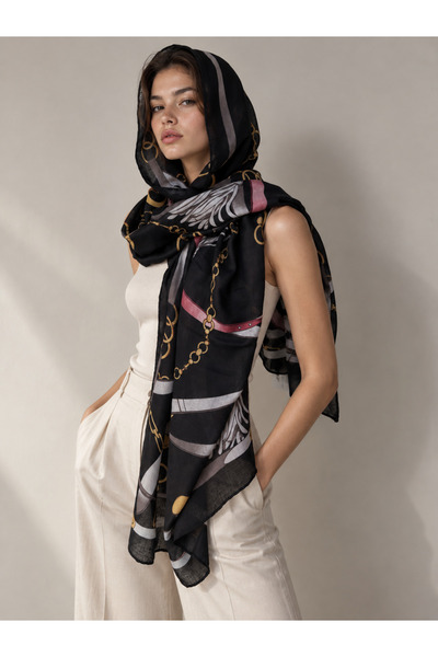 Luminos Butik Belt Chain Patterned Black 80X180 Shal3006