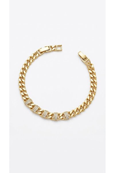 Snartun Cm Jewelry Gold Stone Detailed Stainless Steel Women's Bracelet |   S...