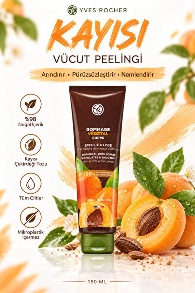Yves Rocher Nemlendirici Arındırıcı Vücut Peelingi Kayısı Çekirdeği Tozu Pürü...